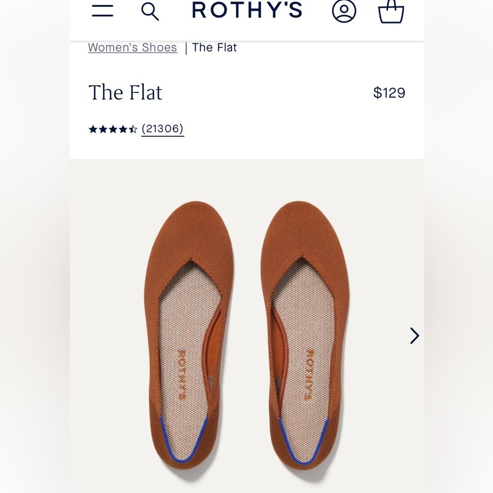 NWT Rothy’s Fawn Flats